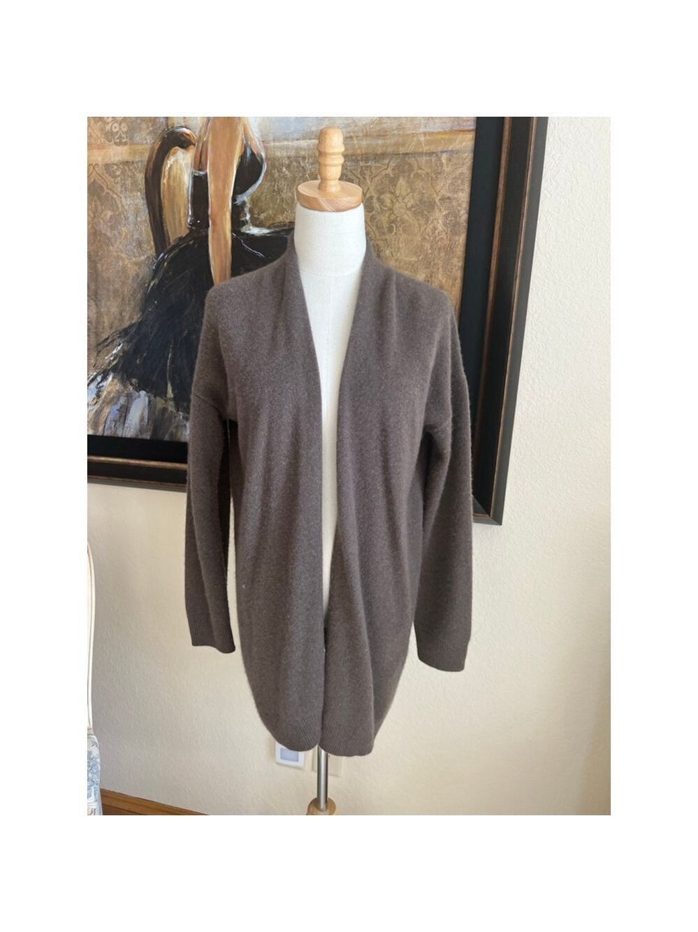 Vince. Brown Cashmere Open Cardigan M